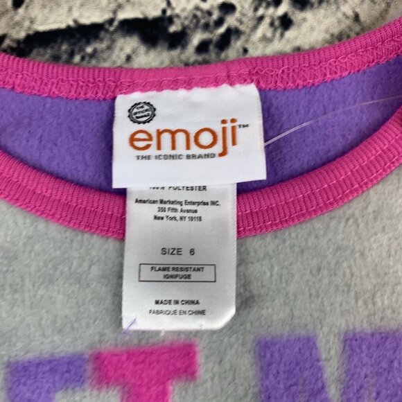 Emoji Girls Size 6 "Let Me Sleep" Pajama Set - Picture 4 of 10